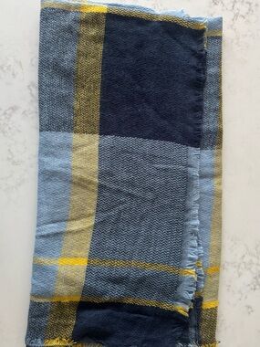 Blue & Yellow Plaid Lightweight blanket Scarf